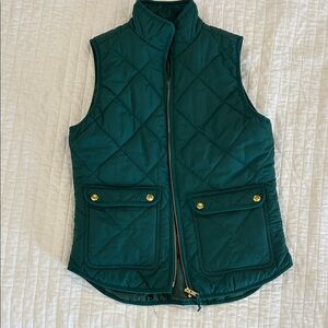 J. Crew Quilted Vest in Dark Green